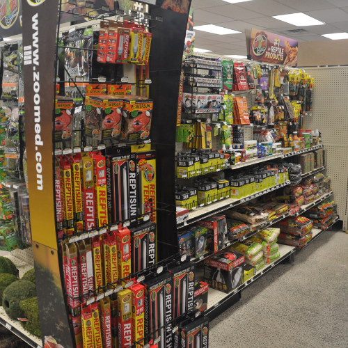 Pet food and supplies inside ofRockstar Pets Store