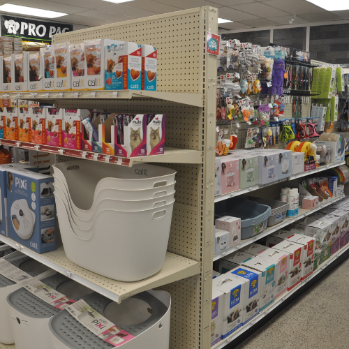 Pet food and supplies inside ofRockstar Pets Store